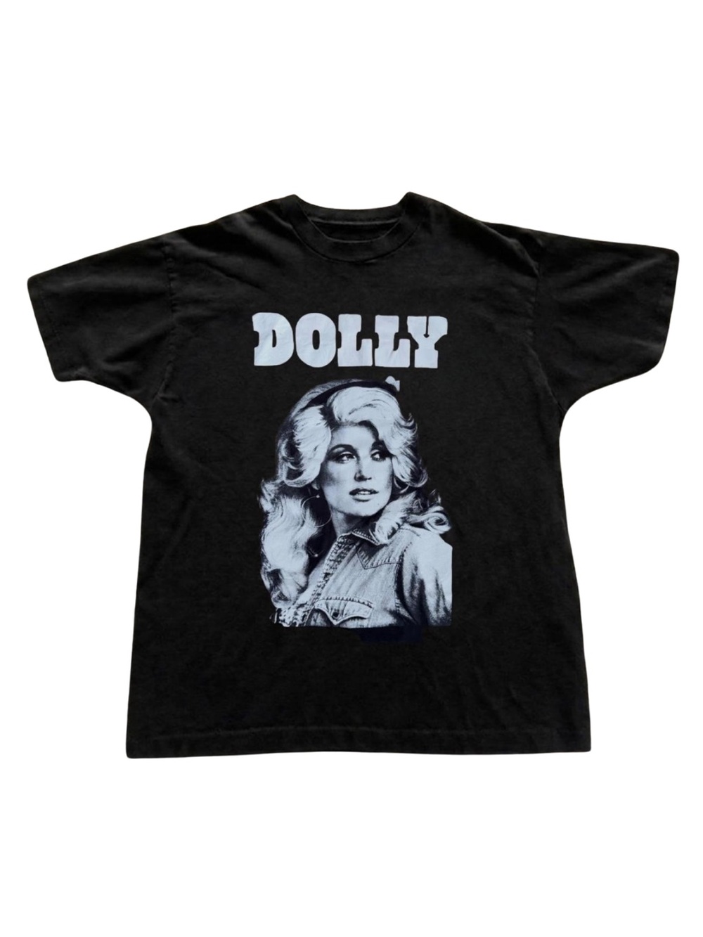 Gildan Dolly Black Graphic T-Shirt with Retro Portrait